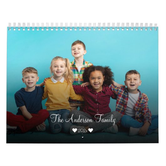 creëer uw eigen 2025 Simple Custom Photo Collage Kalender (Hoes)