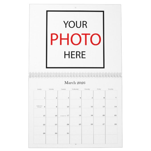 Creëer Uw eigen 2026 fotokalender / gepersonalisee Kalender (Mar 2026)