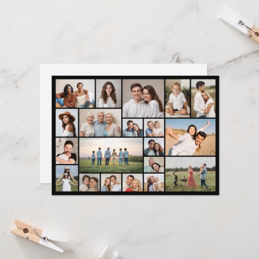 Creëer Uw eigen 20 Fotocollage Groet Kaart (Voorkant / Achterkant in situ)