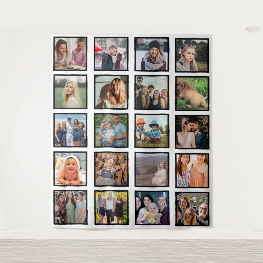 Creëer uw eigen 20 Fotocollage Keepsake Wandkleed (Voorkant)