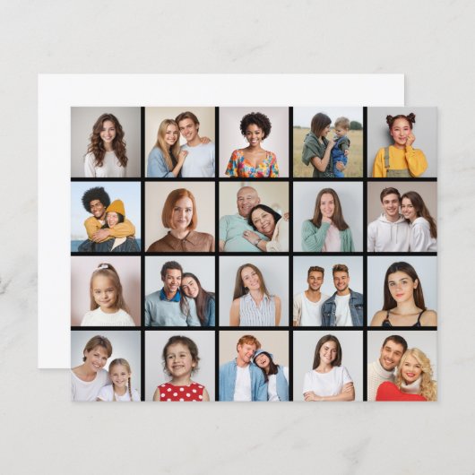 Creëer Uw eigen 20 fotocollage papier blad/Kaart (Voorkant / Achterkant)