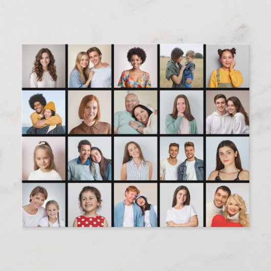 Creëer Uw eigen 20 fotocollage papier blad/Kaart (Voorkant)