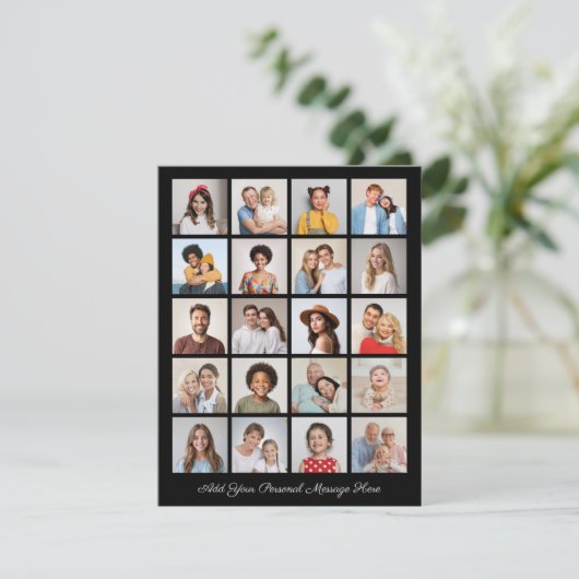 Creëer Uw eigen 20 fotocollage Uw groet toevoegen Kaart (Staand voorkant)