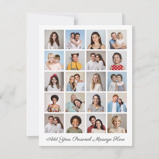 Creëer Uw eigen 20 fotocollage Uw groet toevoegen Kaart (Voorkant)