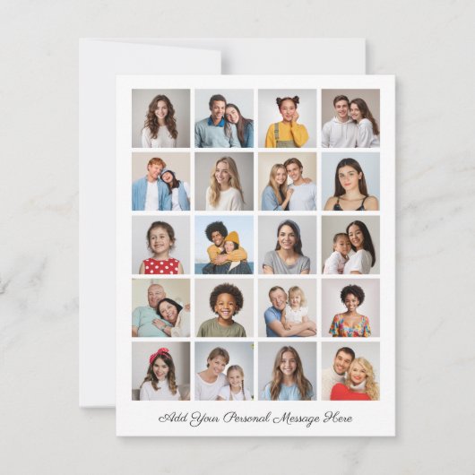 Creëer Uw eigen 20 fotocollage Uw groet toevoegen Kaart (Voorkant)