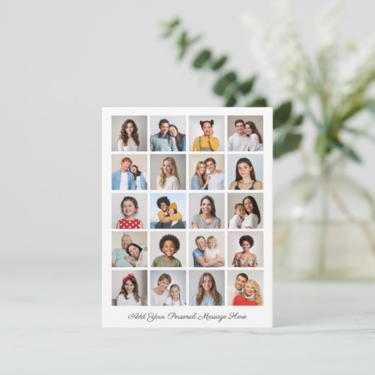 Creëer Uw eigen 20 fotocollage Uw groet toevoegen Kaart (Staand voorkant)