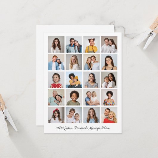 Creëer Uw eigen 20 fotocollage Uw groet toevoegen Kaart (Voorkant / Achterkant in situ)