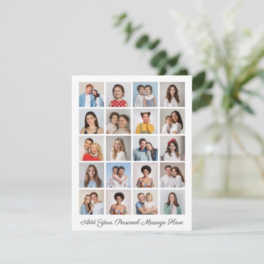 Creëer Uw eigen 20 fotocollage Uw groet toevoegen Kaart (Staand voorkant)