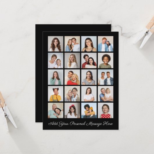 Creëer Uw eigen 20 fotocollage Uw groet toevoegen Kaart (Voorkant / Achterkant in situ)