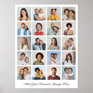 Creëer Uw eigen 20 fotocollage Uw groet toevoegen Poster