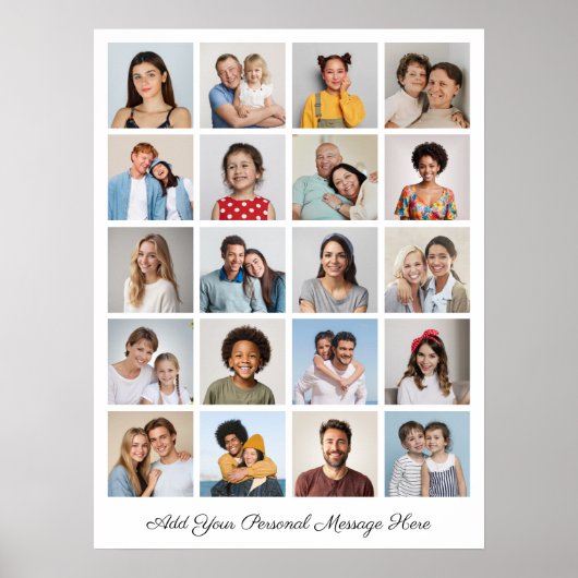 Creëer Uw eigen 20 fotocollage Uw groet toevoegen Poster (Voorkant)