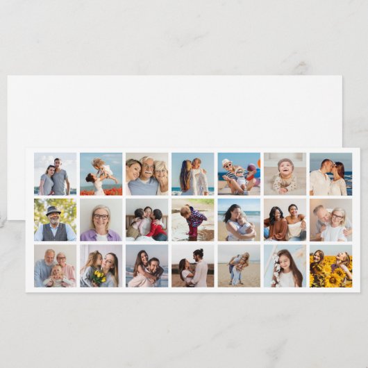 Creëer Uw eigen 21 bewerkbare kleur voor fotocolla Kaart (Voorkant / Achterkant)