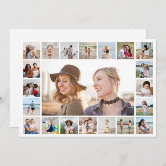 Creëer Uw eigen 21 bewerkbare kleur voor fotocolla Notitiekaartje (Voorkant / Achterkant)