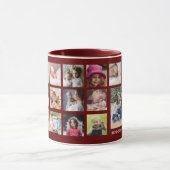 Creëer uw eigen 22 foto collage familienaam mok (Midden)