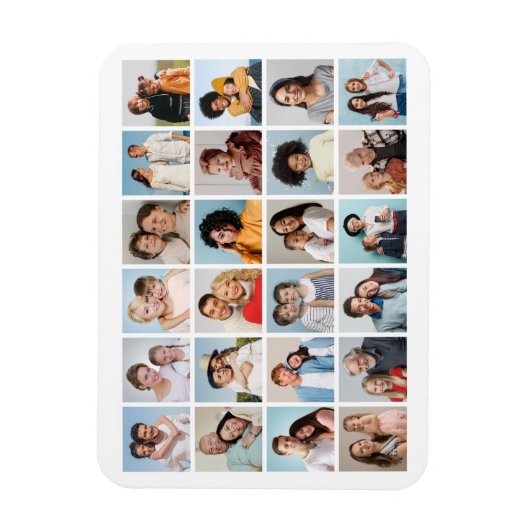 Creëer Uw eigen 24 Fotocollage Flexibel Magneet (Verticaal)