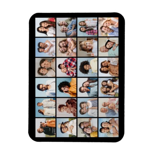 Creëer Uw eigen 24 Fotocollage Flexibel Magneet (Verticaal)