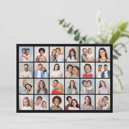 Creëer Uw Eigen 24 Fotocollage Groet Kaart (Staand voorkant)
