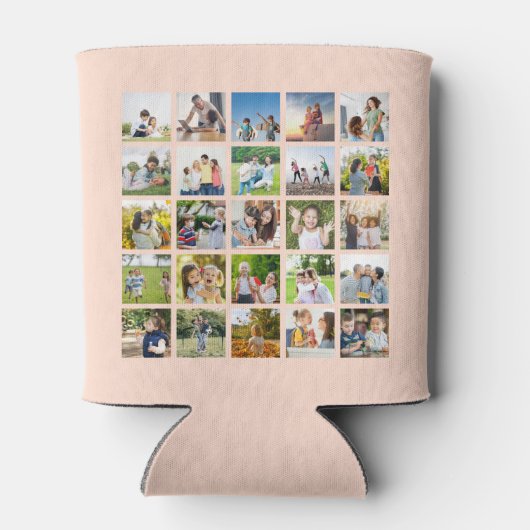 Creëer Uw eigen 25 Fotocollage bewerkbaar Blikjeskoeler (Achterkant)