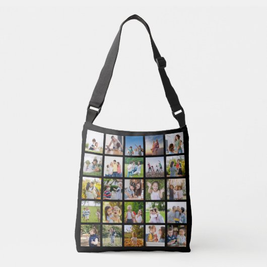 Creëer Uw eigen 25 Fotocollage bewerkbaar Crossbody Tas (Voorkant)