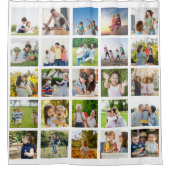 Creëer Uw eigen 25 Fotocollage bewerkbaar Douchegordijn (Voorkant)