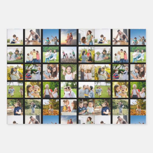 Creëer Uw eigen 25 Fotocollage bewerkbaar Inpakpapier Vel (Voorkant)