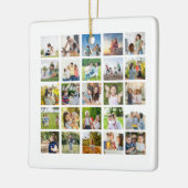 Creëer Uw eigen 25 Fotocollage bewerkbaar Keramisch Ornament (Links)