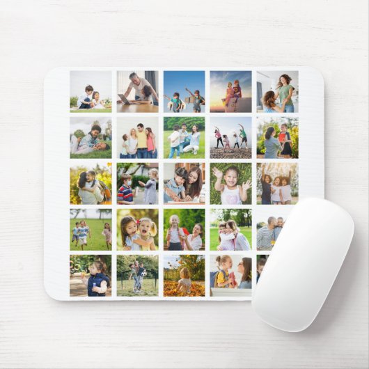 Creëer Uw eigen 25 Fotocollage bewerkbaar Muismat (Met muis)