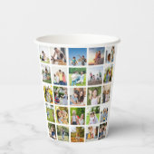 Creëer Uw eigen 25 Fotocollage bewerkbaar Papieren Bekers (Achterkant)