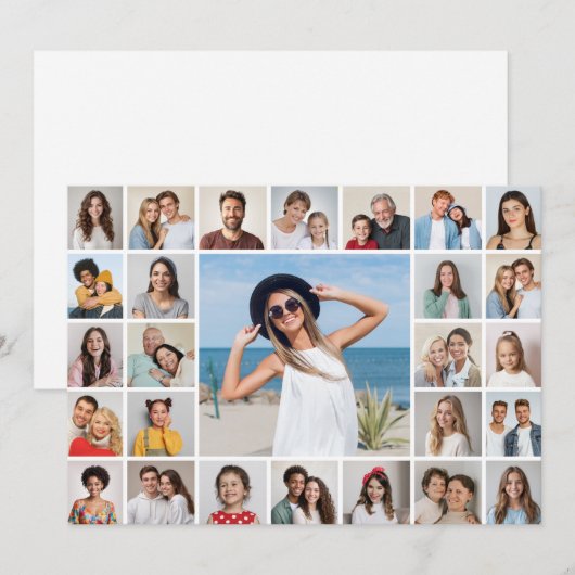 Creëer uw eigen 27 foto collage Kaart (Voorkant / Achterkant)