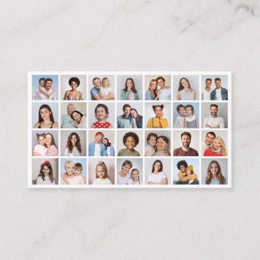 Creëer Uw eigen 28 Fotocollage Pack van 100 Visitekaartje (Voorkant)