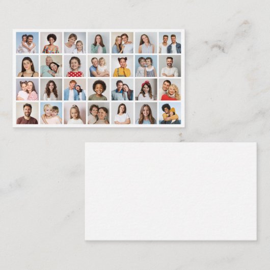 Creëer Uw eigen 28 Fotocollage Pack van 100 Visitekaartje (Voorkant / Achterkant)
