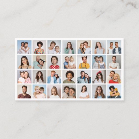 Creëer Uw eigen 28 Fotocollage Pack van 100 Visitekaartje (Voorkant)