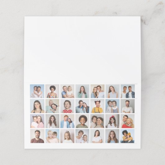 Creëer Uw Eigen 28 Fotocollage Pack van 25 Afsprakenkaart (Buitenkant ongevouwen)
