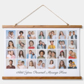 Creëer Uw eigen 28 fotocollage Uw groet toevoegen Hangend Wandkleed (Voorkant)