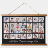Creëer Uw eigen 28 fotocollage Uw groet toevoegen Hangend Wandkleed (Voorkant)