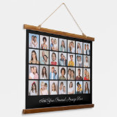 Creëer Uw eigen 28 fotocollage Uw groet toevoegen Hangend Wandkleed (Gebogen)