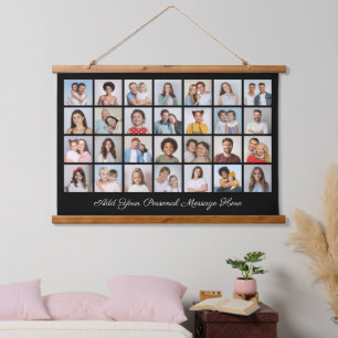 Creëer Uw eigen 28 fotocollage Uw groet toevoegen Hangend Wandkleed