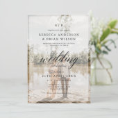 Creëer Uw Eigen 2 Foto Chique Kalligrafie Bruiloft Kaart (Staand voorkant)