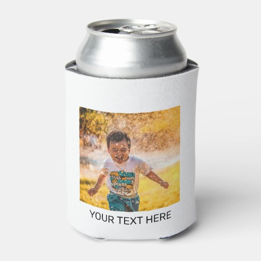 Creëer Uw eigen 2 Foto voor Jouw tekst achter Blikjeskoeler (Blikje Voorkant)