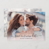 Creëer Uw eigen 2 Foto Wedding Change of Date Briefkaart (Voorkant / Achterkant)