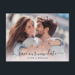 Creëer Uw eigen 2 Foto Wedding Change of Date Briefkaart<br><div class="desc">Creëer Uw eigen 2 Briefkaart van het Foto Wedding Change of Date</div>