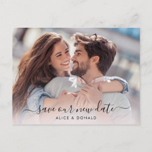 Creëer Uw eigen 2 Foto Wedding Change of Date Briefkaart