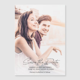 Creëer uw eigen 2 foto's met eenvoudige bruiloft b magnetische uitnodiging