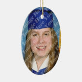 Creëer Uw eigen 2 Sided Oval Photo Keepslag Keramisch Ornament (Rechts)