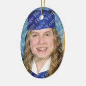 Creëer Uw eigen 2 Sided Oval Photo Keepslag Keramisch Ornament (Links)