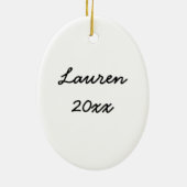 Creëer Uw eigen 2 Sided Oval Photo Keepslag Keramisch Ornament (Achterkant)