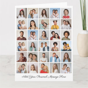 Creëer Uw eigen 30 fotocollage Uw groet toevoegen Kaart