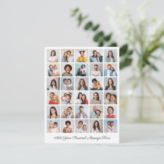 Creëer Uw eigen 30 fotocollage Uw groet toevoegen Kaart (Staand voorkant)