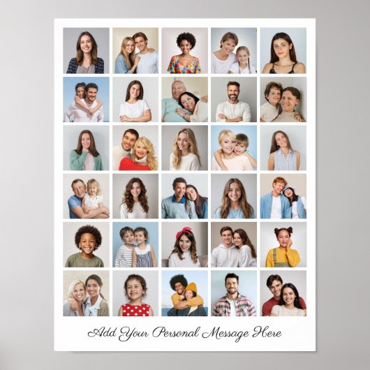 Creëer Uw eigen 30 fotocollage Uw groet toevoegen Poster (Voorkant)