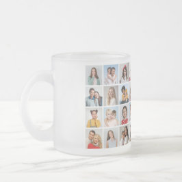 Creëer Uw eigen 32 fotocollage Matglas Koffiemok